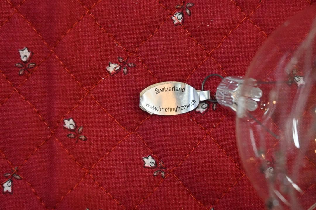 スイス製吹きガラス玉ハンドペイントクリスマスオーナメント 中玉10個セット