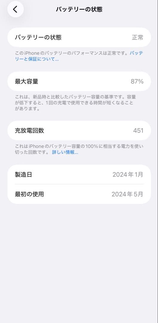 桜*様 iPhone 15 Pro Max 256GB ｜バッテリー87%｜SI