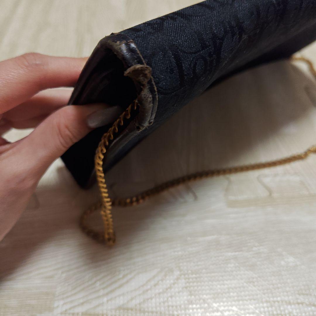 Dior ブラックショルダーバッグ ゴールドチェーン