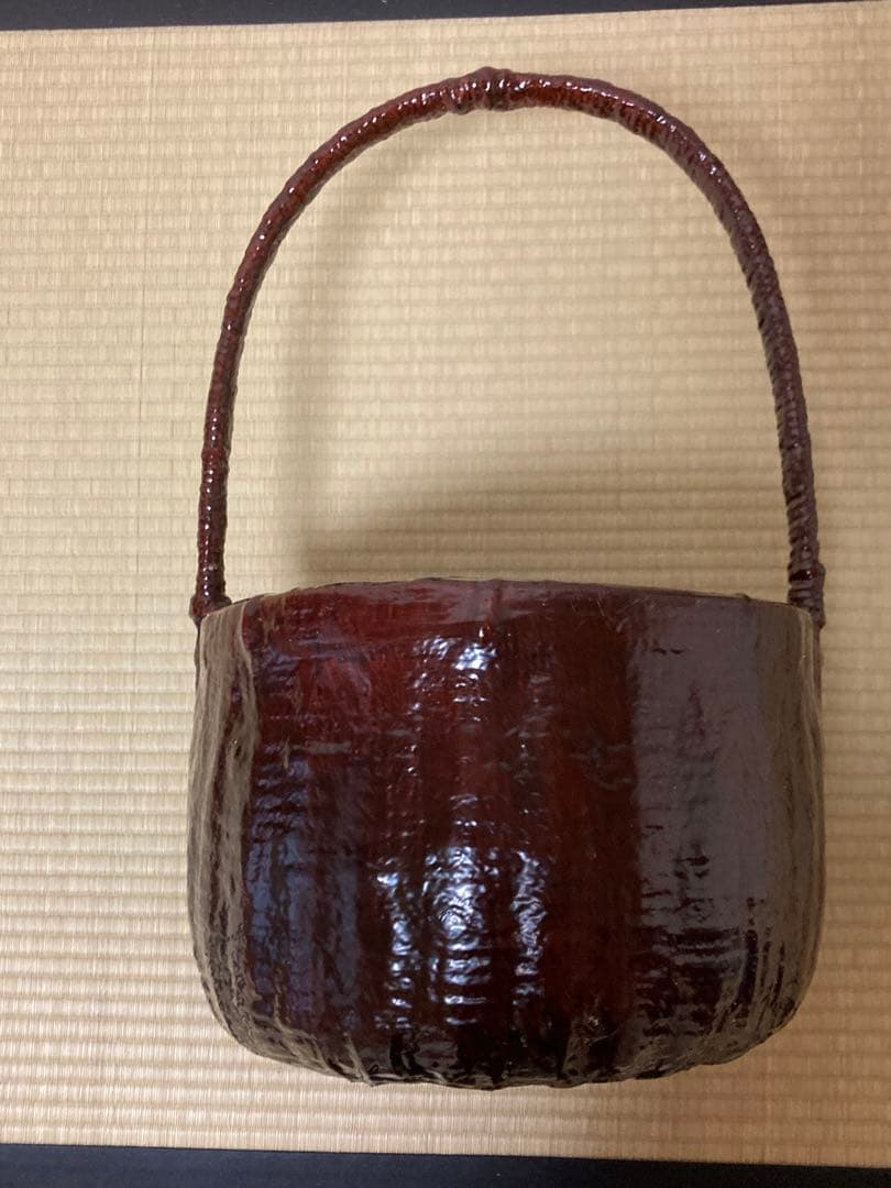 大きな籠　木曽漆器