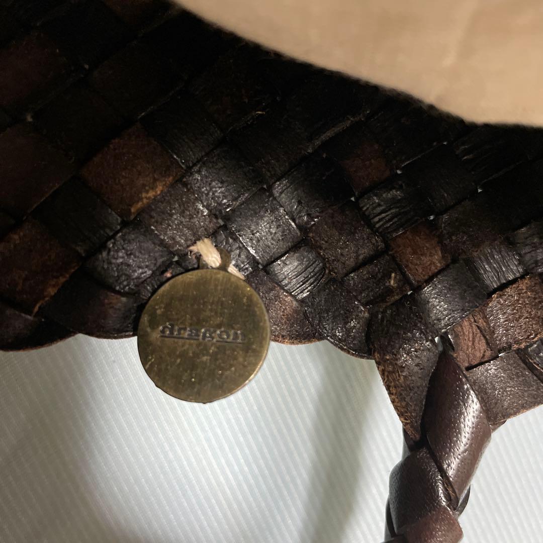 美品　Dragon Diffusion ドラゴン 編み込みレザーバッグ　タン