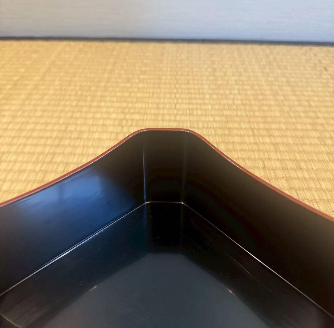 塗師 堅地屋清兵衛 作 冷泉好朱絵 縁高5重 2組 計10点 茶懐石道具 弁当箱