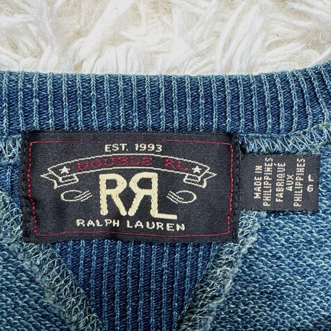 ✨希少・美品✨ダブルアールエル　スウェット　リバースウィーブ　インディゴ染　両Ｖ