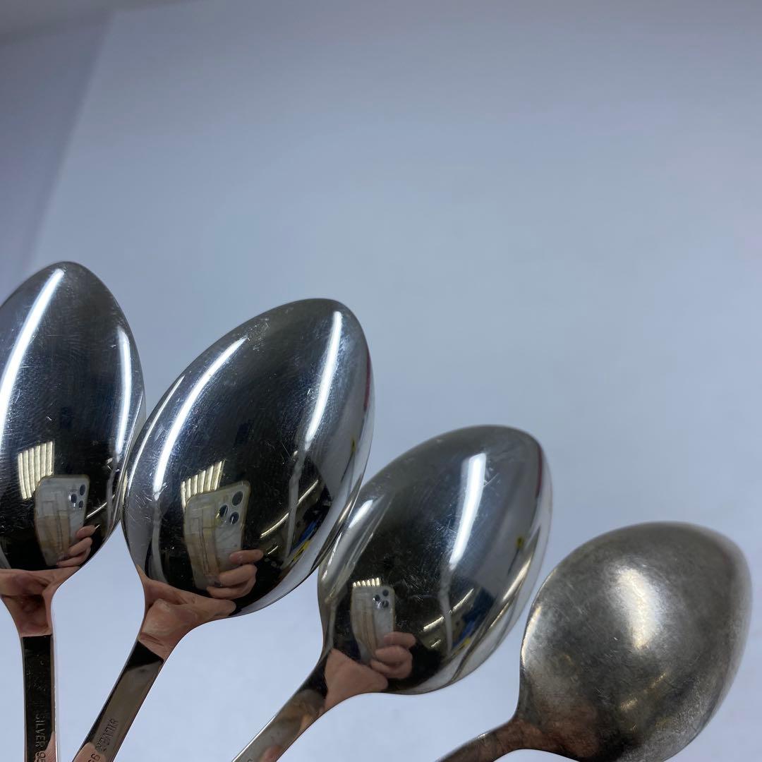 silver950刻印　銀製スプーン　10本　135g 東な7-0207☆2F