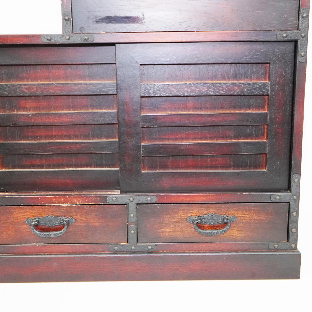 階段 箪笥 コンパクト アンティーク 桐 ミニ タンス 飾り棚