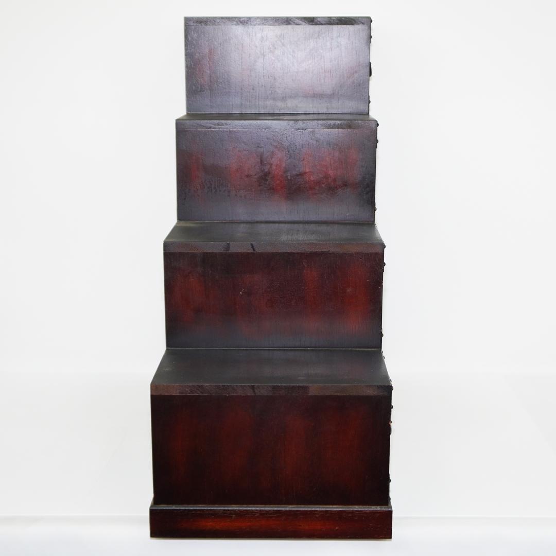 階段 箪笥 コンパクト アンティーク 桐 ミニ タンス 飾り棚