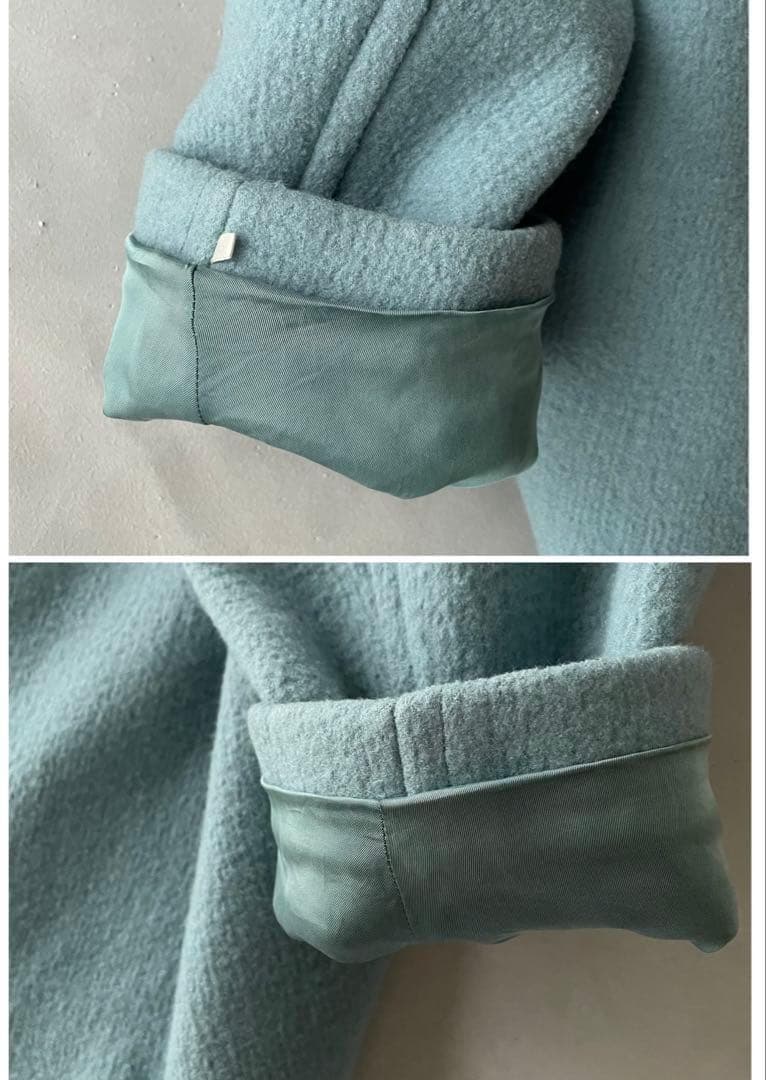 美品✨ボールジィ　5.2万　リップルメルトンノーカラーコート　ゆったり34 S