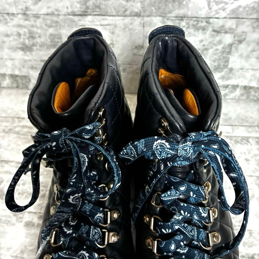 BUTTERO ブッテロ　キルティング　ブーツ　本革　ダークネイビー　23.5㎝