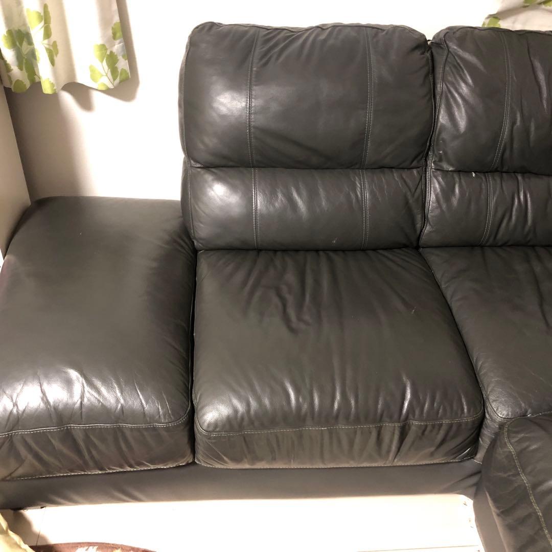 ニトリ　本革　コーナーソファ　ジャンク