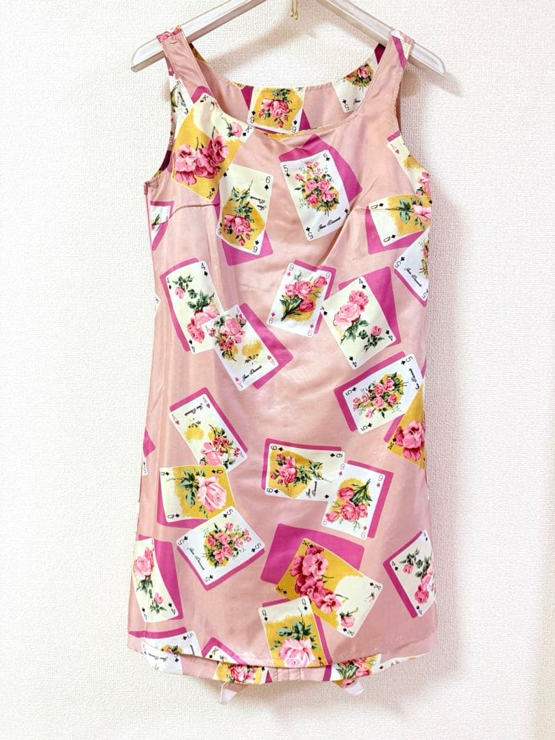 ジーザスディアマンテ　トランプ薔薇柄フリルリボンワンピース　姫系　ロリータ