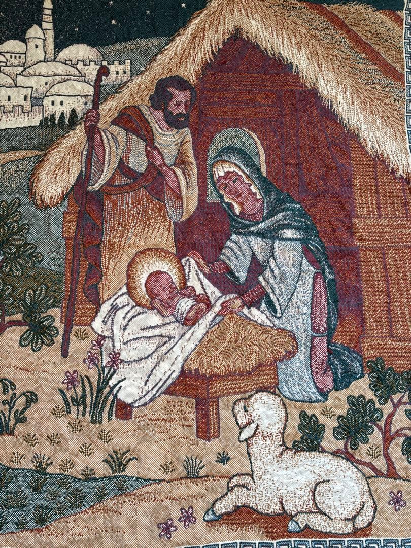 イエスきリスト誕生絵画け　タペストリー 約142cm x 116cm