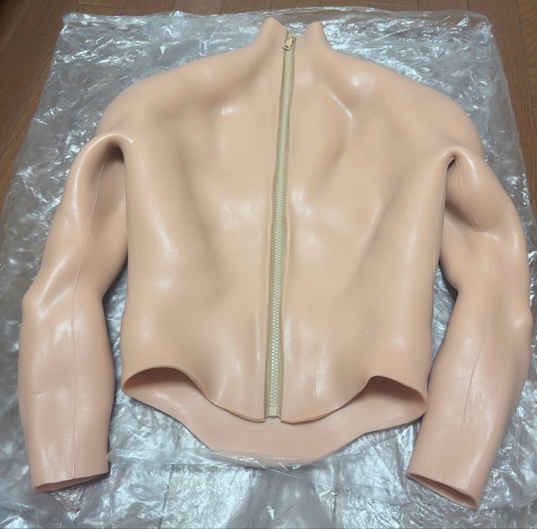 筋肉スーツ　袖あり　シリコン　コスプレ　Sサイズ　ファスナー付き