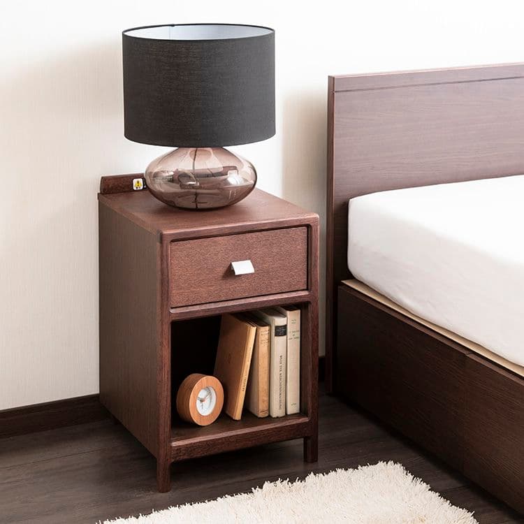 美品 カリモク家具 モダン ナイトテーブル モカブラウン AU8450