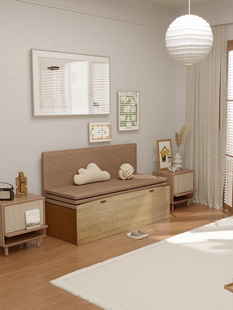 ペーパー折りたたみベッド幅120㎝高さ33㎝組立不要マットレス付き 一人暮らし