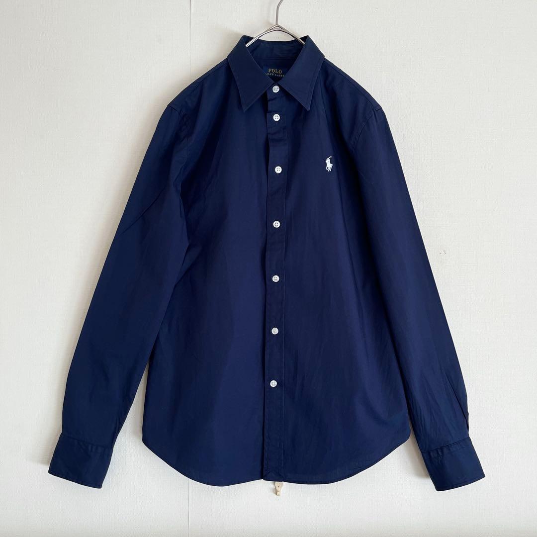 【希少人気★品の良いネイビー★未使用に近い】ラルフローレンドレスシャツ★サイズ6