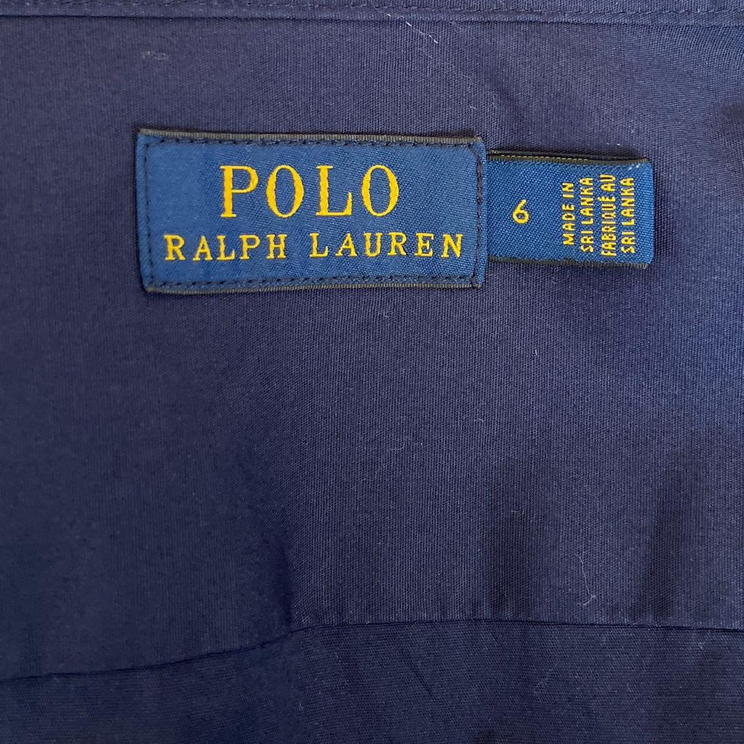 【希少人気★品の良いネイビー★未使用に近い】ラルフローレンドレスシャツ★サイズ6