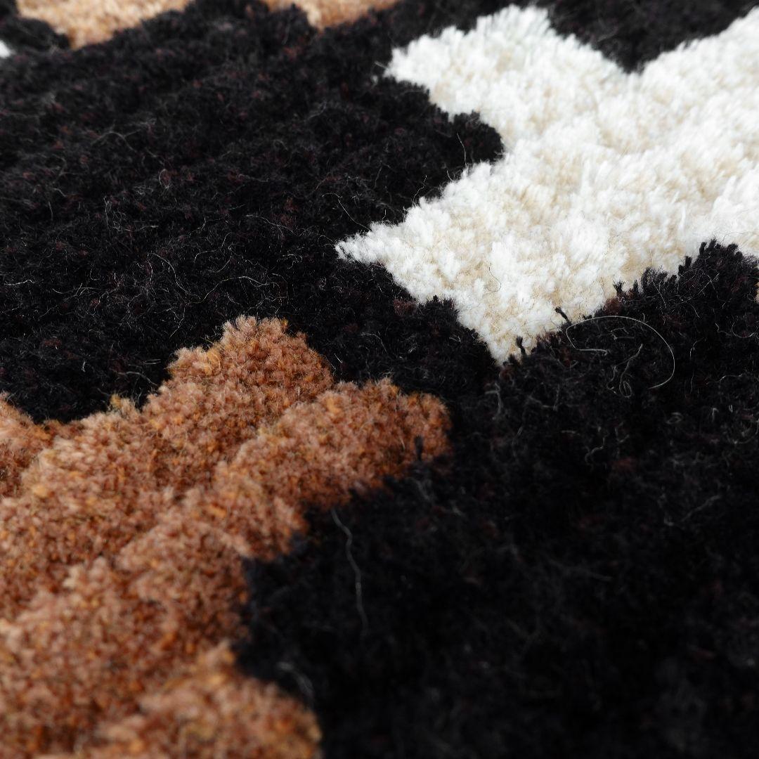 【一点物】【手染め糸】ノッティング織 椅子敷き 006