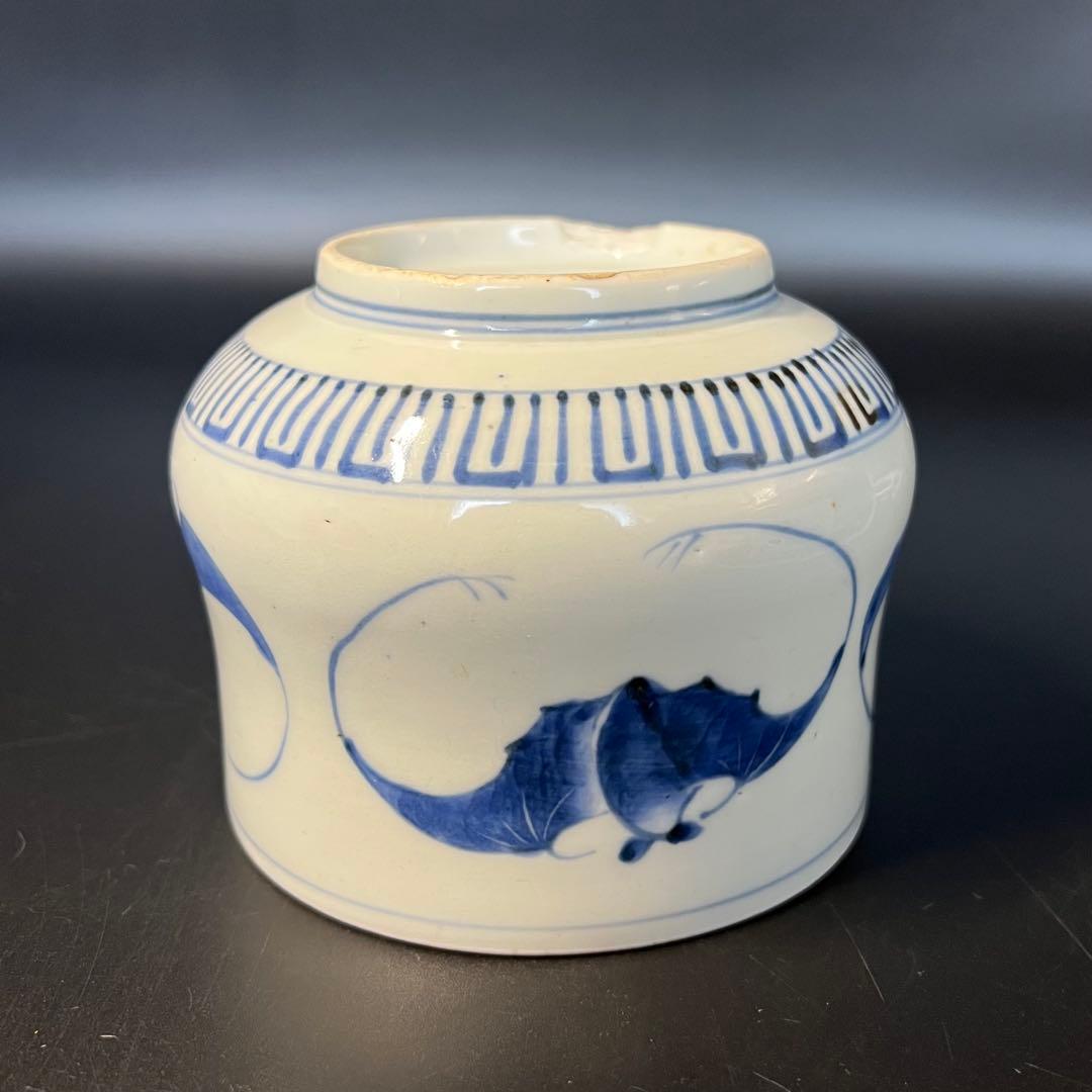 江戸後期 染付 蝙蝠文 抹茶碗形 吉祥文様 数寄者好み 珍品◎古美術庵々