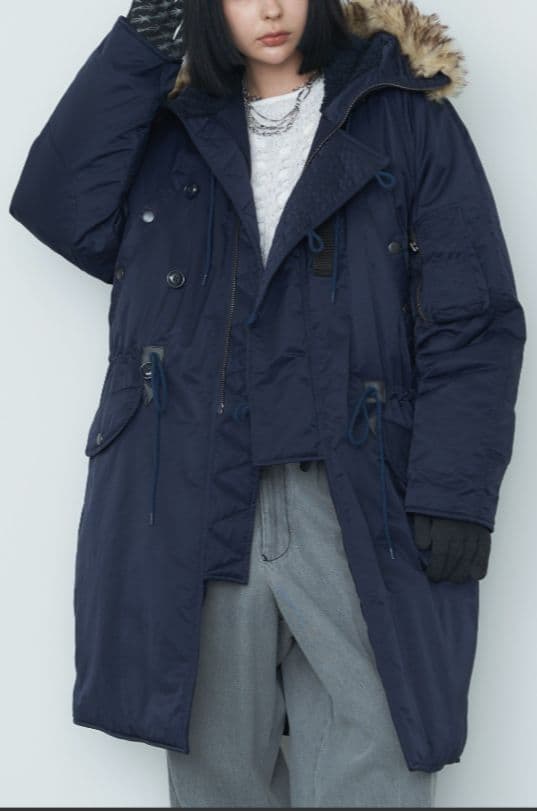 AIVER　N-3フライトコート　モッズコート　ネイビー