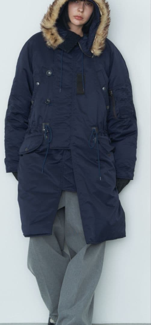 AIVER　N-3フライトコート　モッズコート　ネイビー