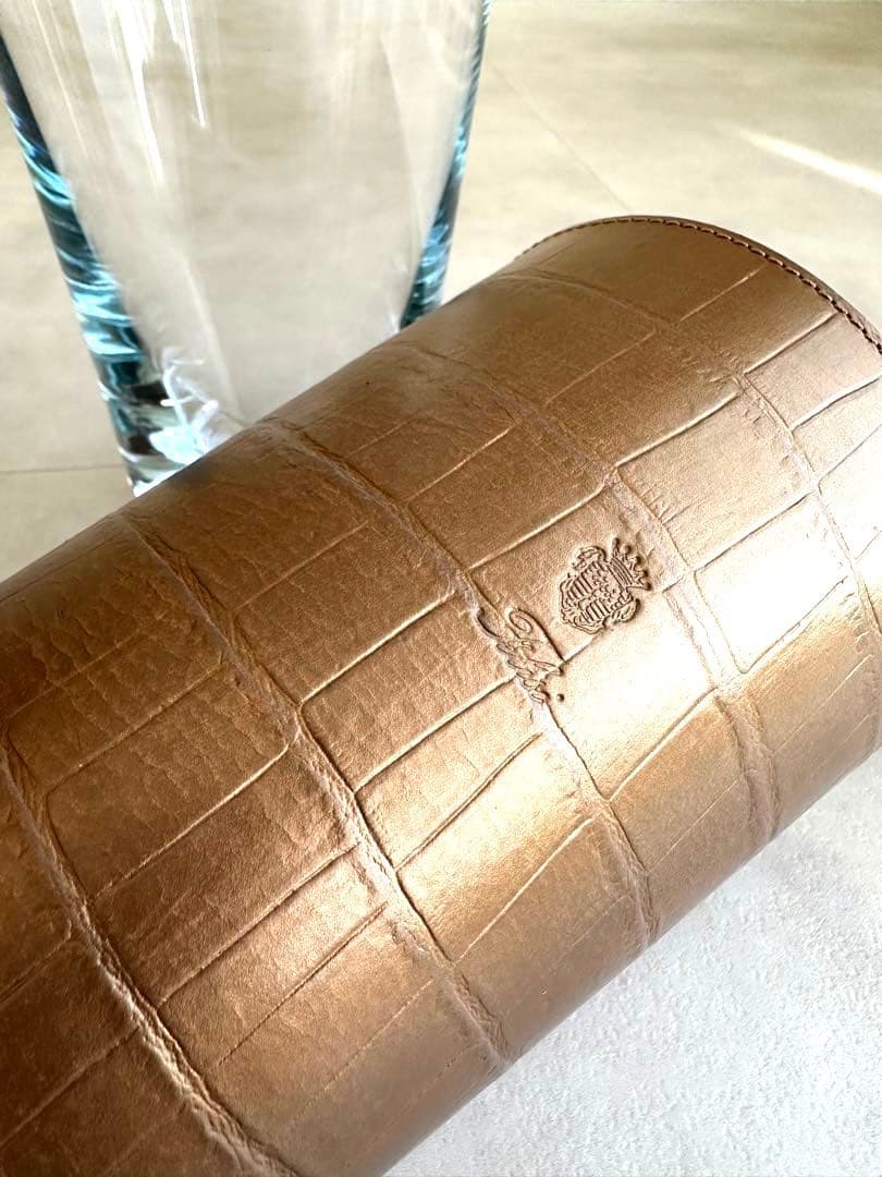 貴重★レア★入手困難★フェリージ★フラワーベース★クロコ型押し★本革レザー★花瓶