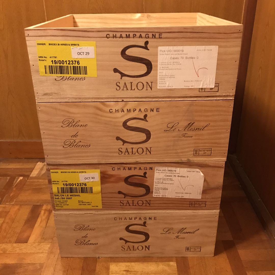 【セット・Ｎ】サロン（中サイズ）木箱×４箱【ワイン・シャンパン木箱セット❣️】