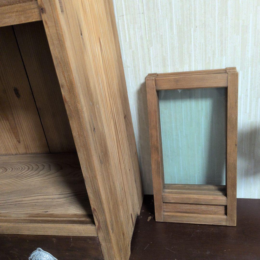 ブロカント古道具ビィンテージキャビネット ガラス扉付き