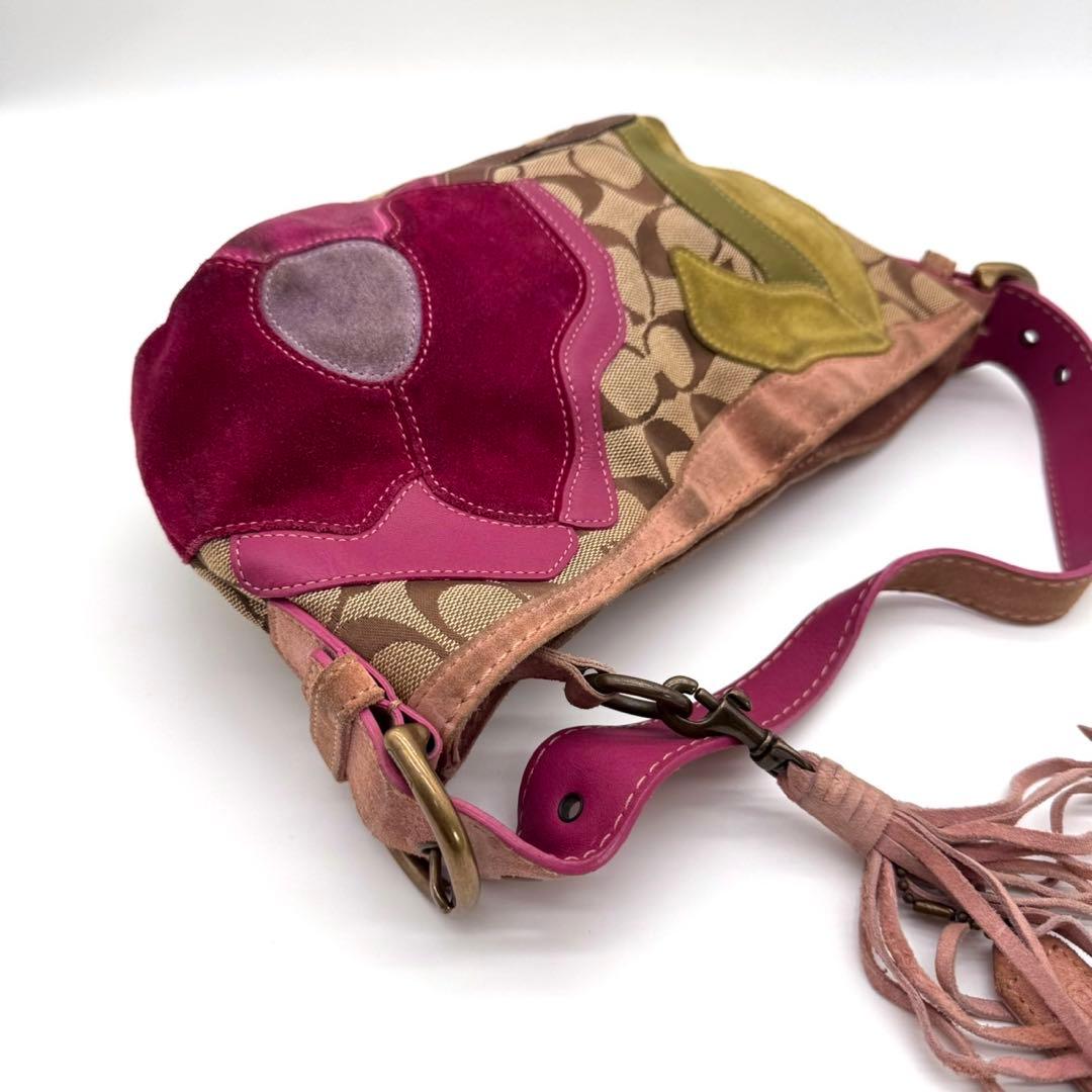 バッグ Vintage COACH Flower Patch Work Mini Bag