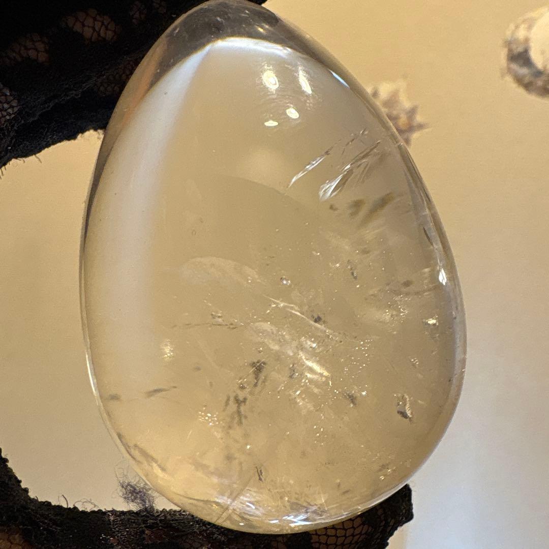 高品質 クォーツINクォーツBIGたまご♡シルバールチル共生♡No.2594