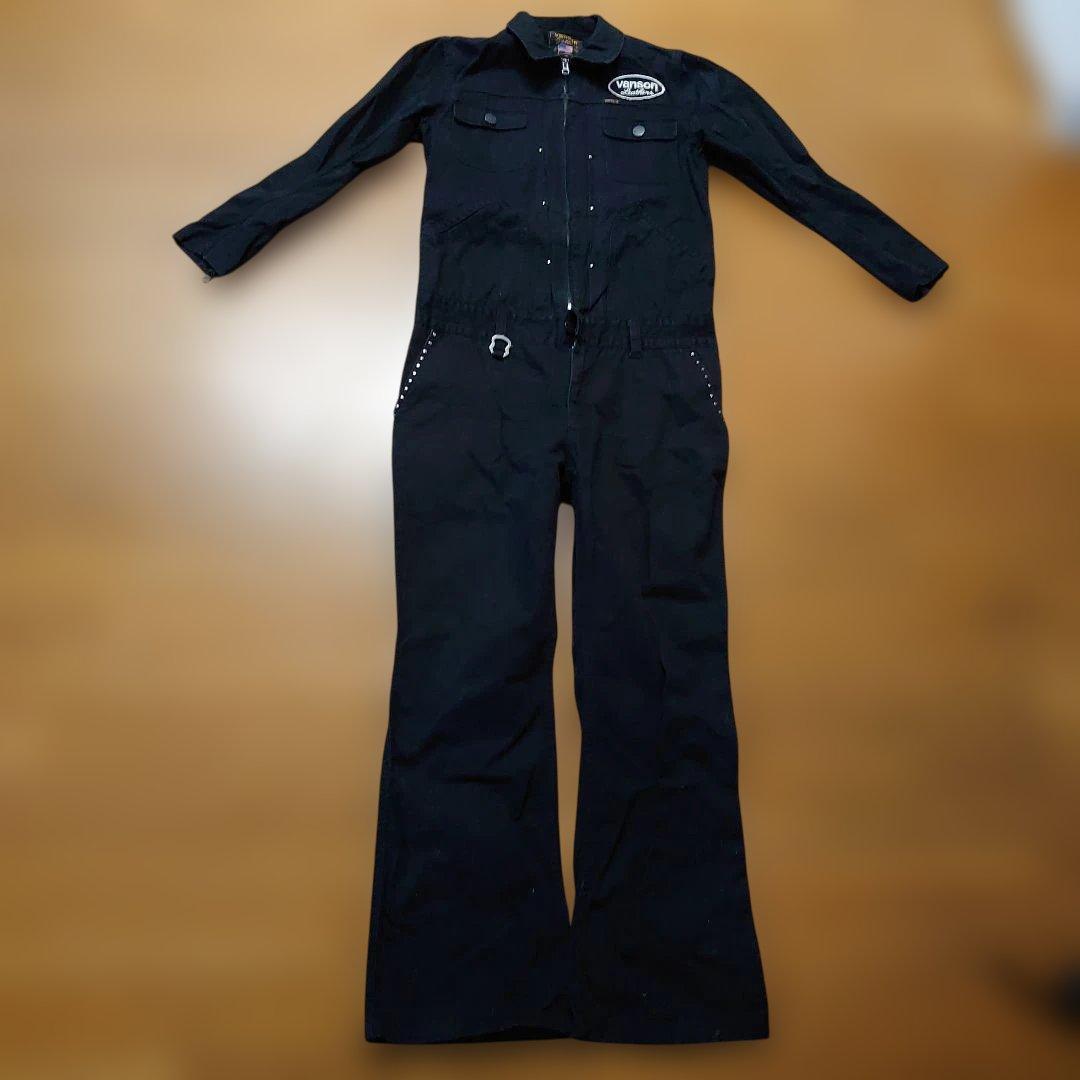 VANSON　ツナギ　スカルプリント　オールインワン