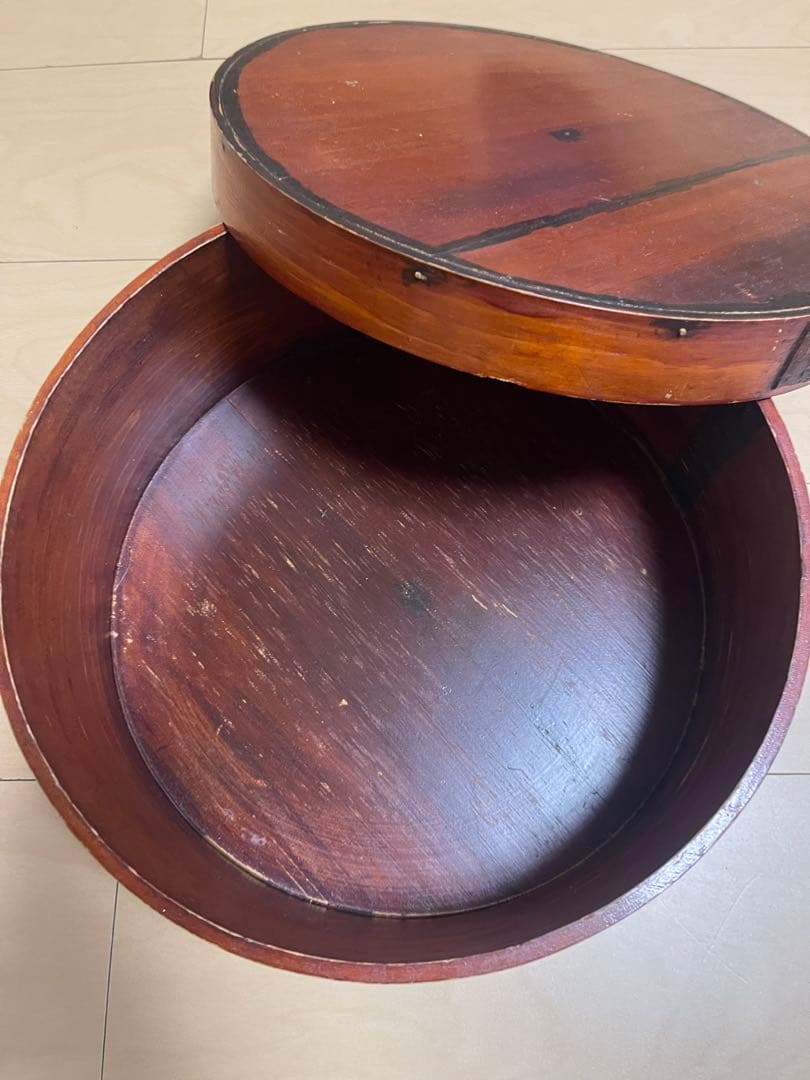 ちゃびつ　茶櫃　おひつ　曲げわっぱ　昭和レトロ　蓋付き　状態良