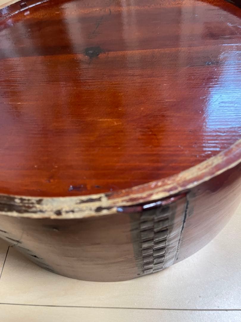 ちゃびつ　茶櫃　おひつ　曲げわっぱ　昭和レトロ　蓋付き　状態良