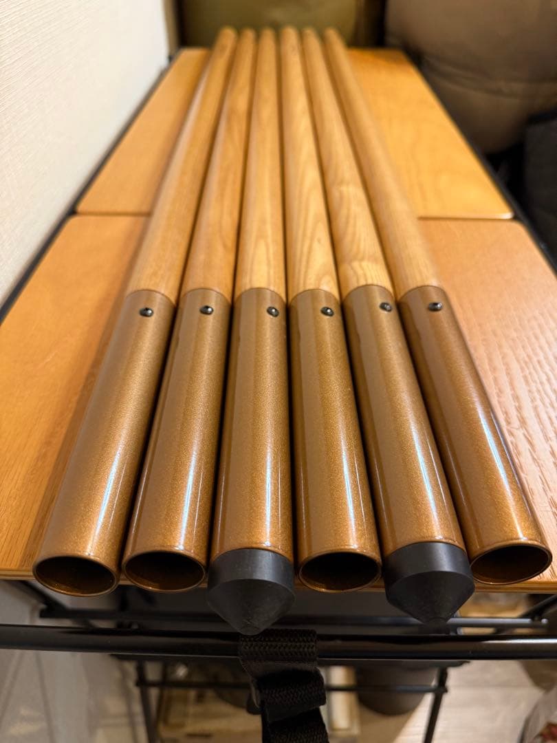 【美品】タラスブルバ　木製　タープポール240　2本組　ホワイトアッシュ