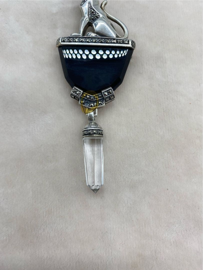 Ari D Norman パンサー ブローチ オニキス×エメラルドアイ