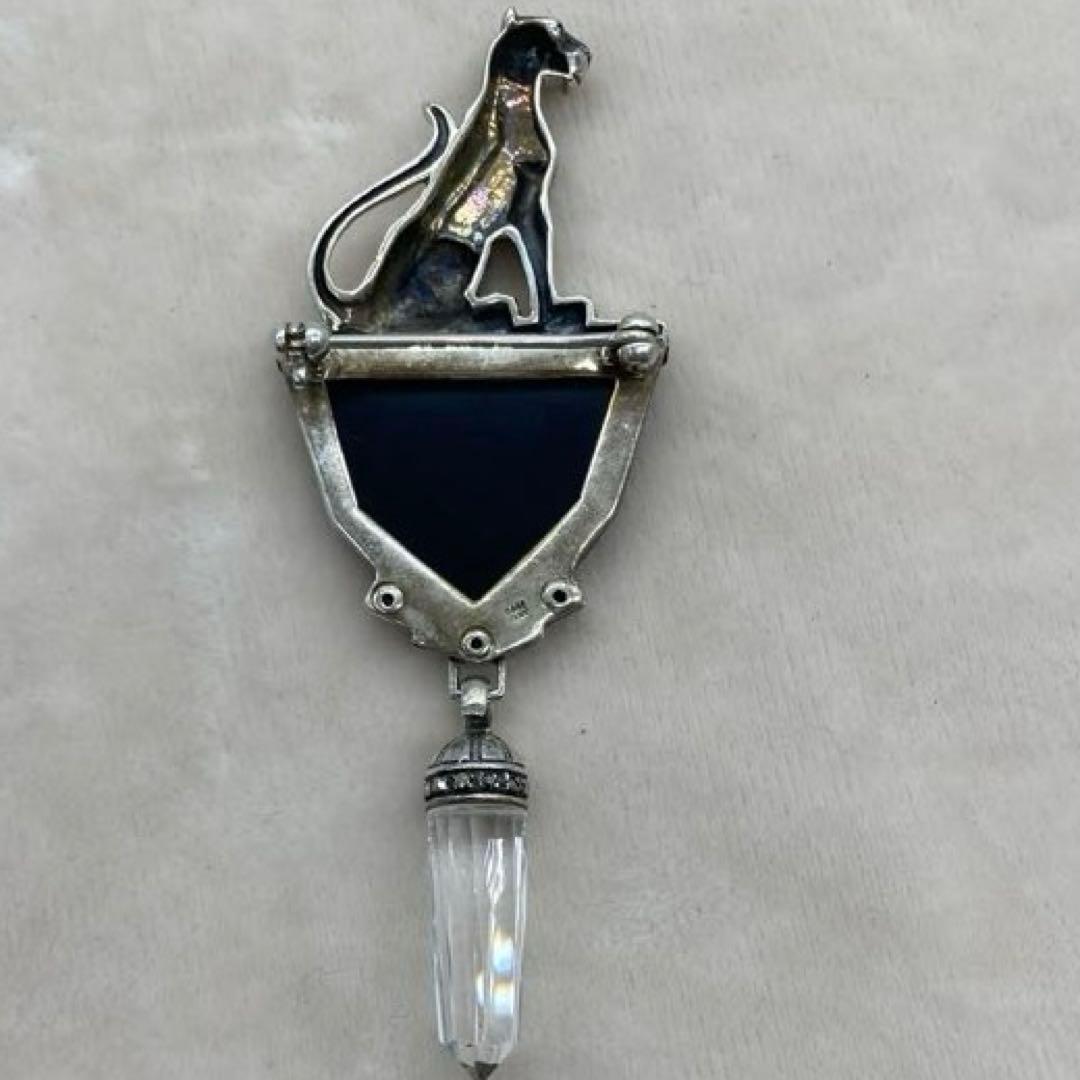 Ari D Norman パンサー ブローチ オニキス×エメラルドアイ