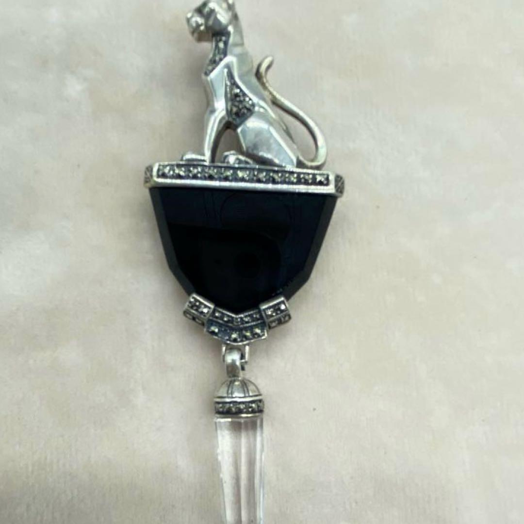 Ari D Norman パンサー ブローチ オニキス×エメラルドアイ