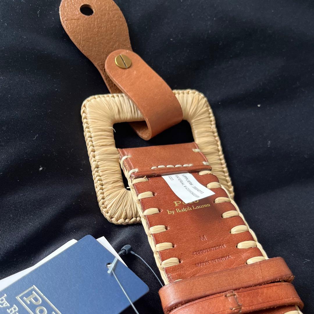 【新品タグ付き】POLO RALPH LAUREN 幅広 ベルト 牛革 Mサイズ