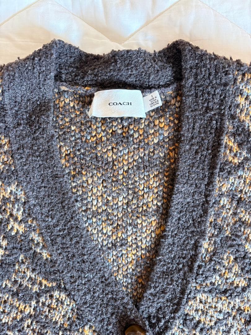 COACH ボタン付きニットカーディガン　オーバーサイズ