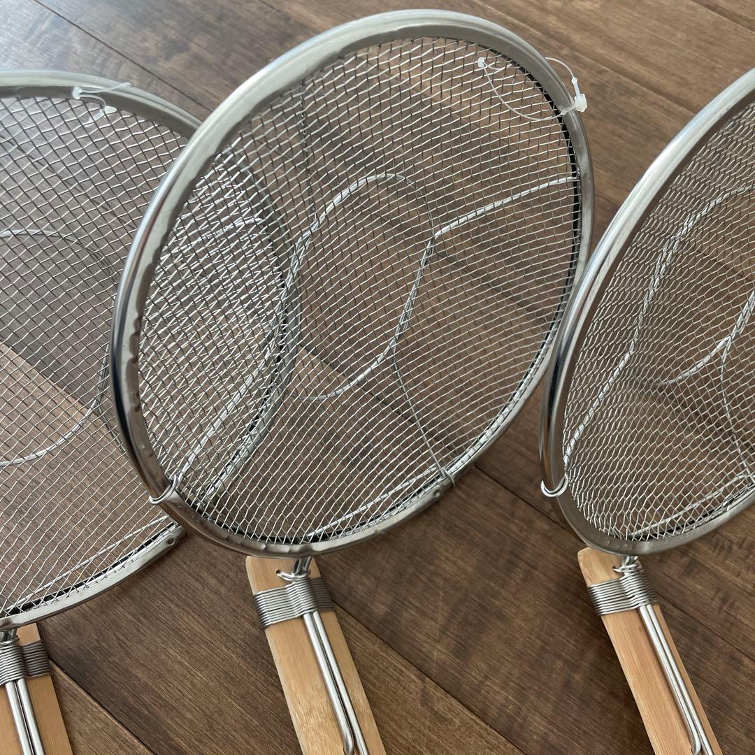 パール金属　業務用　18-8竹柄そば揚げ21.cm縦型　C-9582 3個