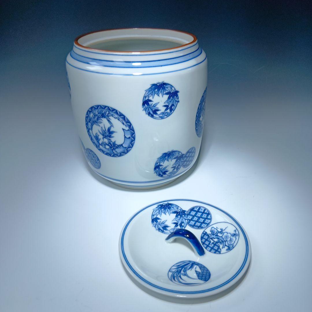 値下げ茶道具　千古窯　染付花丸文皆具一関　 共箱　美品