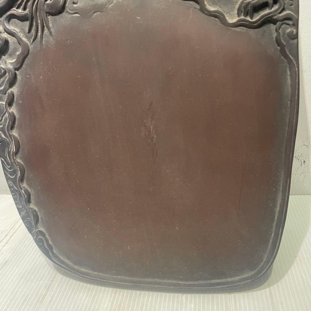書道具 中国美術 古硯　龍彫刻大型硯 工芸 骨董品 インテリア コレクション