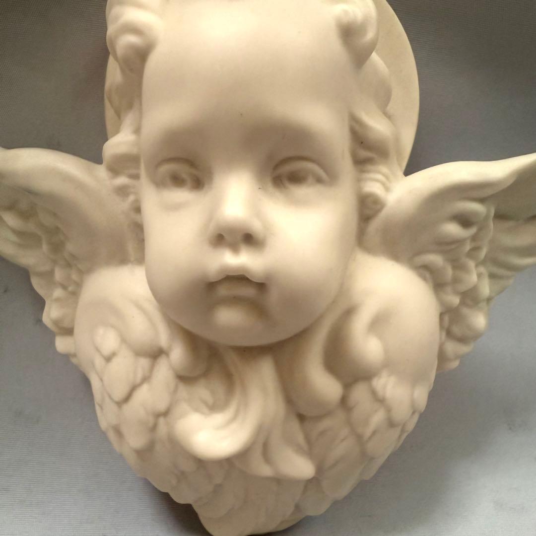 岡馬勲　天使　壁掛け　壁飾り　磁器