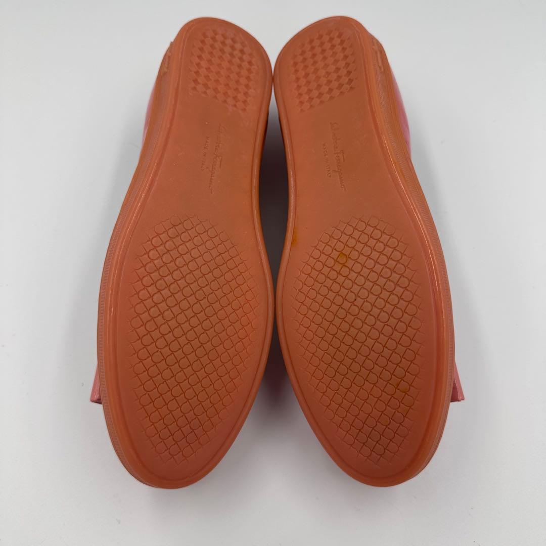 極美品　フェラガモ　フラットシューズ　ヴァラリボン　SAVINA ピンク 23