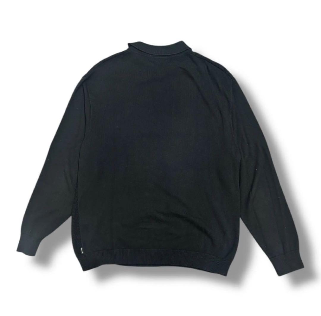Supreme ブラック ニットポロセーター M