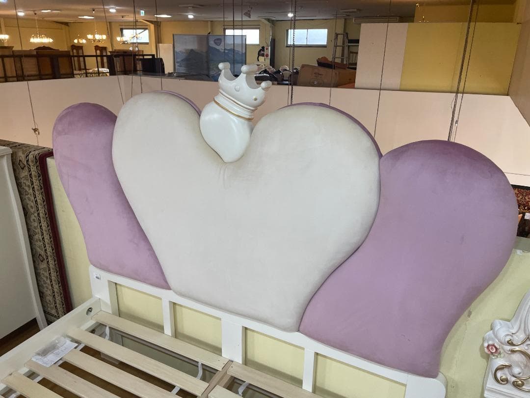 ベッドフレーム ダブルベッド ホワイト ロココ プリンセス