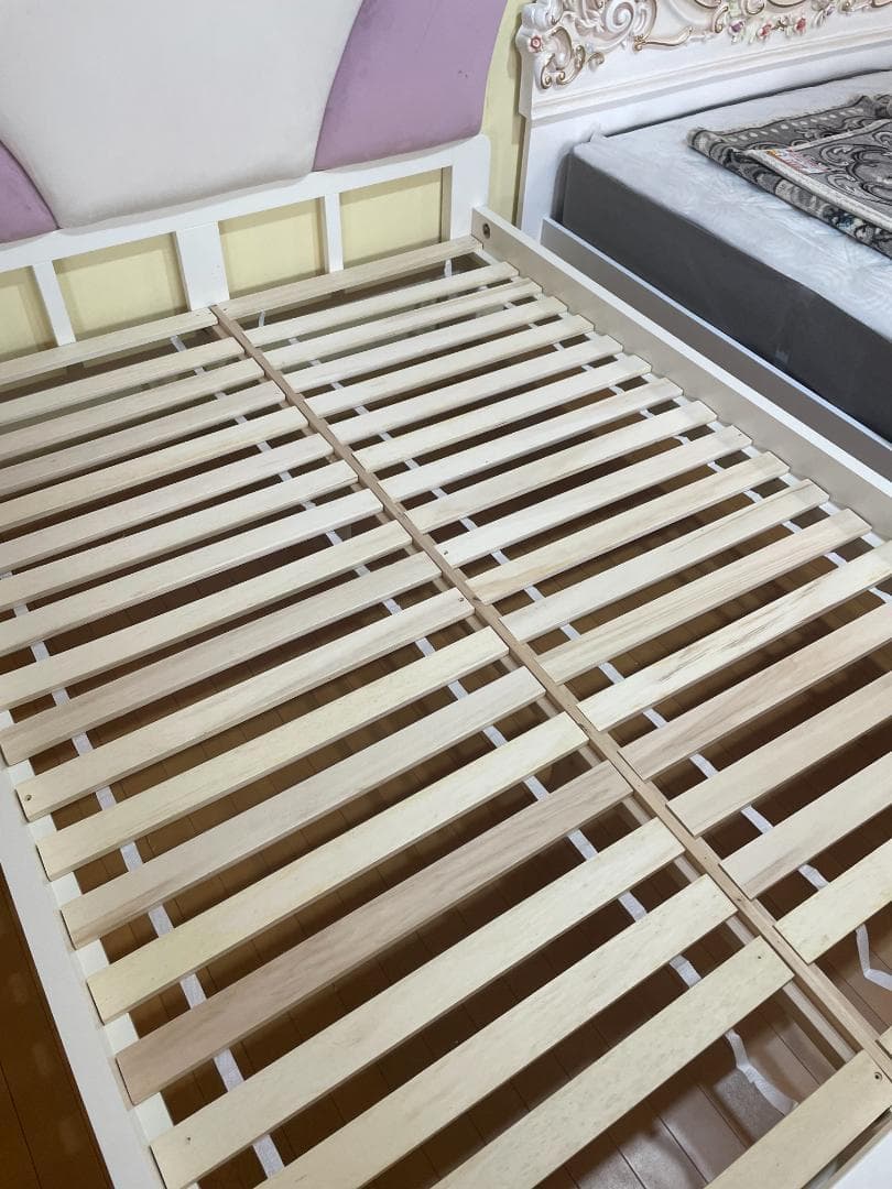 ベッドフレーム ダブルベッド ホワイト ロココ プリンセス