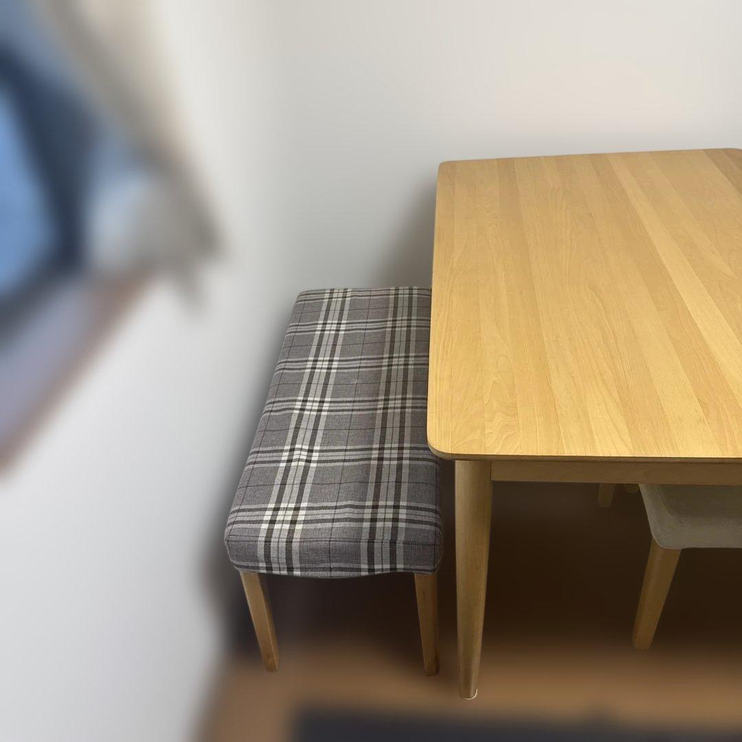 ダイニングテーブル 長椅子と椅子のペア