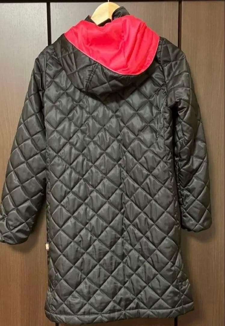 美品　YONEX ベンチコート 黒/ピンクキルティング　S ヨネックス