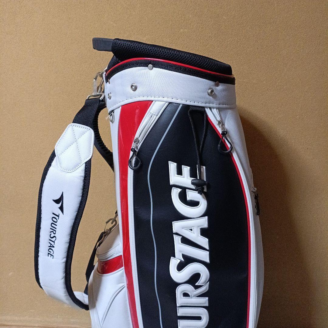 軽量 Tourstage キャディバッグ ホワイト/ブラック/レッド