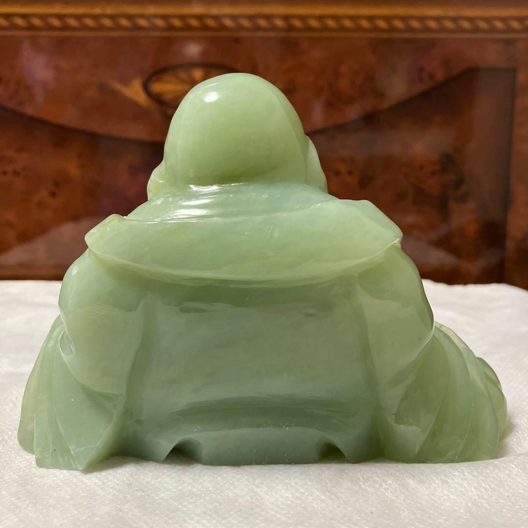 福を呼ぶ縁起物❗️翡翠の布袋像・中国翡翠工芸品専門店での購入品